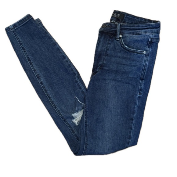 Judy Blue Denim - Judy Blue Skinny Jeans Blue Distressed Denim